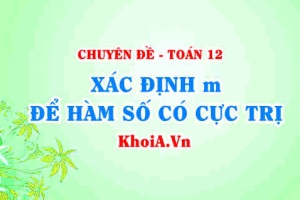Xác định m để hàm số có cực trị - Toán lớp 12